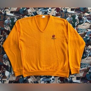 Vintage 70s Men’s Springfoot Iowa State University Cyclones V-Neck Sweater